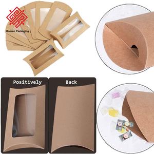 Baoren กล่องของขวัญกระดาษคราฟท์แบบสร้างสรรค์ปรับแต่งได้พร้อมกล่องใสทรงหมอนกล่องบรรจุภัณฑ์ขนมงานแต่งงาน - Product Image 4