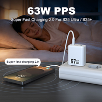 Chargeur Rapide 65W PD USB-C avec Fiches US EU UK pour Téléphone Portable, Adaptateur de Charge Rapide 67W, Chargeur GaN 65W Original