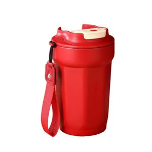 Multi Sided Coffee Tumbler With Lanyard Stainless Steel Vacuum Insulated Flip <b>Sip</b> Lid Leakproof Portable Travel Water <b>Cup</b> - Product Image 1