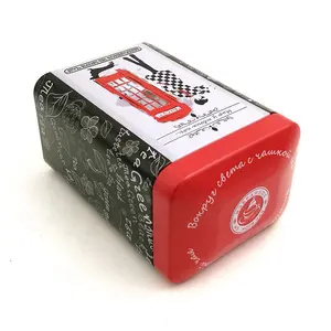 ヴィンテージチャイルドプルーフ気密ティーボックスブリキ缶長方形ブリキボックス