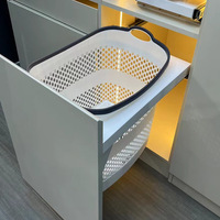 Meuble de rangement pour lave-linge avec panier à linge intégré, en PP, nouveau style chinois, pour salle de bain, séchoir à linge à chargement par le haut
