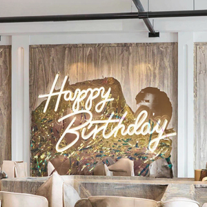 Insegna al Neon LED Personalizzabile con Consegna Rapida, Bianca '<span class=keywords><strong>Happy</strong></span> Birthday', per Uffici, Matrimoni, Negozi, Case, Hotel, Taxi, Auto, Bar, Centri Commerciali, Alimentazione DC - Product Image 3