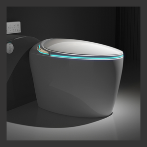 مرحاض ذكي أوتوماتيكي بالكامل على شكل بيضاوي مع جهاز تحكم عن بعد للفنادق - Product Image 1