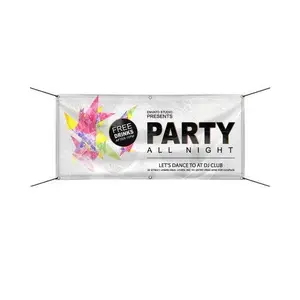 Custom Banner Printing Universal Scrim Vinyl Banner With Hemmed Edges Exhibition Backdrop Banner