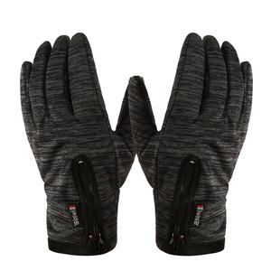 Gants de cyclisme d'hiver pour l'extérieur, noirs, imperméables, doublés de polaire, compatibles avec les écrans tactiles, unisexes, pour adultes, pour la montagne et le ski - Product Image 1