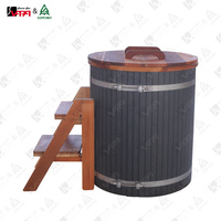 Bain de Glace en Bois pour Récupération Fitness, Bain de Glace Froid avec Refroidisseur, Sauna en Tonneau de Cèdre, Fabricant de Vapasauna, 1-2 Personnes
