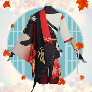 Disfraz de Cosplay de Kaedehara Kazuha del Juego Genshin Impact, Kimono de Kazuha <span class=keywords><strong>para</strong></span> Mujer y Hombre, Traje de Carnaval de Halloween con Peluca y Zapatos - Product Image 5