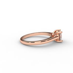 Bague solitaire minimaliste en or rose 14 carats avec diamant de laboratoire rond - Product Image 2