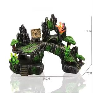 Adorno de piedra con vista a la montaña para acuario, árbol, roca, <span class=keywords><strong>cueva</strong></span>, paisaje, gran adorno para acuario, Roca, decoración de pecera Artificial - Product Image 5
