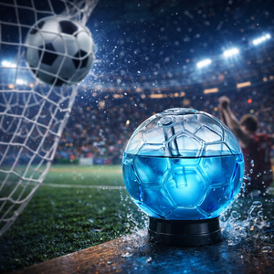 Bicchiere a Forma di Pallone da Calcio con Cannuccia e Coperchio, <span class=keywords><strong>Bottiglia</strong></span> <span class=keywords><strong>in</strong></span> Vetro Borosilicato per Succhi e Birra, Ideale per Feste e Ritrovi di Appassionati - Product Image 3