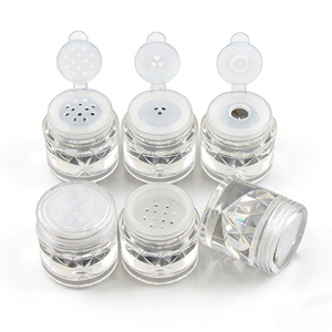 Flacon vide de luxe transparent rond de 3g, 5g, 10g pour poudre libre, crème, fard à paupières avec tamis – Mini pot cosmétique - Product Image 1