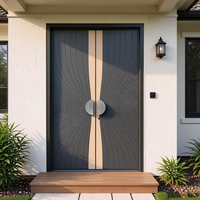 Puerta de Entrada Moderna de Lujo en Aluminio Fundido para Villa, Puerta de Seguridad Exterior de Alta Gama, Personalizada, Antirrobo, para Apartamento, con 5 Años de Garantía