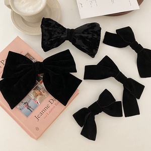 Pince à <span class=keywords><strong>cheveux</strong></span> nœud en velours noir, Vintage, accessoires, 50 pièces - Product Image 4