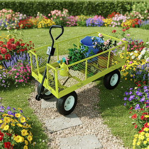 Multi-Purpose 4 Wheel Metal Mesh <strong>Cart</strong> 700KG Load Capacity OEM Customizable for Outdoor Picnics Warehouse Logistics Gardening - Product Image 3