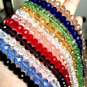Perles en verre de cristal multicolores en gros d'usine, facettées en rondelles, couleurs et tailles personnalisées 4mm 6mm 8mm 10mm pour la fabrication de bijoux - Product Image 1