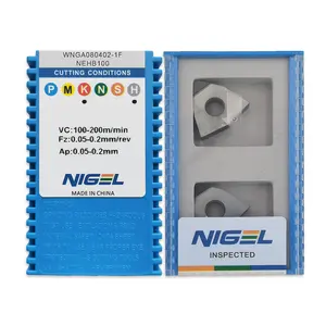 Insertos PCD/CBN personalizados OEM personalizables de Nigel para herramienta de torneado sin recubrimiento WNGA080402 herramienta de inserción para hoja de corte CNC