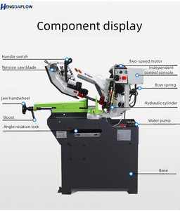 Scie à ruban industrielle à engrenages BS-260G 1000W pour la découpe des métaux, capacité de coupe de 227 mm, angle réglable à 45, 60 et 90 degrés - Product Image 2