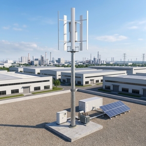 Aerogenerador de Eje Vertical con Aspas de Aluminio, Generador Eólico Vertical con Controlador y - Product Image 3