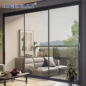Portes coulissantes en aluminium à double vitrage avec cadre en aluminium ROGENILAN, design moderne, rail en acier inoxydable - Product Image 1