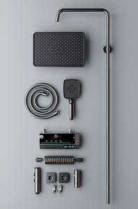 Ensemble de Douche <span class=keywords><strong>Mural</strong></span> Haute Qualité avec Affichage Numérique, Commandes à Touches de Piano, Finition Galvanisée et <span class=keywords><strong>Mitigeur</strong></span> de Bain 4 Fonctions - Product Image 5