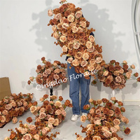 Boules de fleurs brunes FL-163 50cm 60cm 70cm 80cm, fausses boules de fleurs, centres de table pour mariage, fête, décoration d'événements
