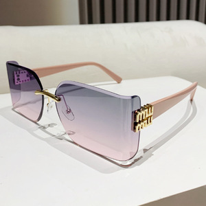 Women Frameless <b>Sunglasses</b> PC Lens UV400 Protection Type 3 Sunshades Fashion Design - Product Image 1