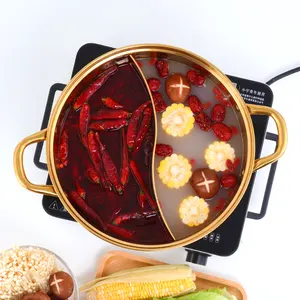 Подогреватель для ресторана, суповой стол, посуда из нержавеющей стали для жарки, горячий горшок с двумя вкусами