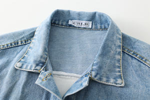 <span class=keywords><strong>Giacca</strong></span> Bomber Vintage Primaverile Blu da Donna in Jeans Strappato Traspirante <span class=keywords><strong>con</strong></span> Decorazioni in Paillettes Lunghezza Lunga - Product Image 6