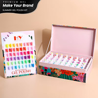 Kit de vernis gel pour l'été, 15 ml, 48 couleurs, à retirer par trempage, UV LED, DIY, effet œil de chat, végan, non toxique
