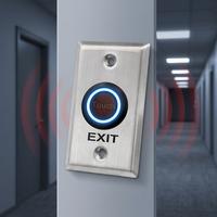 Interrupteur infrarouge sans contact 12V IP66 avec logo personnalisé, interrupteur de sortie de porte sans contact avec indication LED