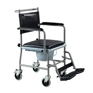 KSMED带轮子的轮椅座便椅KSM-CC转移椅带座便器带扶手的马桶轮椅