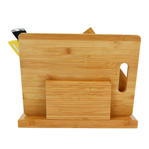 Bamboo Large <b>Magnetic</b> Knife <b>Block</b> Holder Powerful Kitchen Organizer for Storage With Cutting Board - Product Image 2