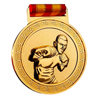 Médailles de sport d'arts martiaux rondes en métal peintes sur mesure en gros, gravées et sculptées, pour les champions de boxe et de taekwondo