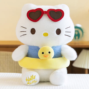 Bán buôn Dễ thương Hello Mèo HALLO Kitty nhồi bông sang trọng cô gái đồ chơi sang trọng siêu mềm vòng tròn bơi phim hoạt hình búp bê PP bông Điền - Product Image 1