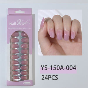 24 Uñas Postizas de Verano, Diseño de Color Sólido, Cobertura Completa, Pre-Encoladas, Reutilizables, Precio al por Mayor - Product Image 2