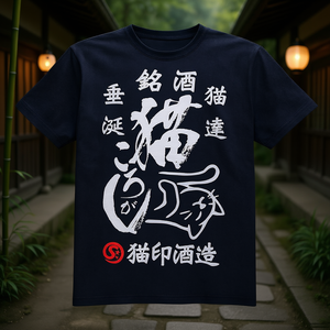 T-shirt con gatto Cat Rolling Koniro a maniche corte per uomo e donna, design giapponese con gatto della birreria Sake Brewery - Product Image 3