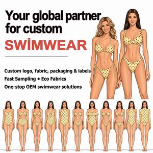 Custom Design Eco-Friendly Red <strong>White</strong> Polka Dot Triangle Halter Tie up Plus Size 2 Piece <strong>Bikini</strong> <strong>Set</strong> Women Bathing Suit Swimwear - Product Image 6