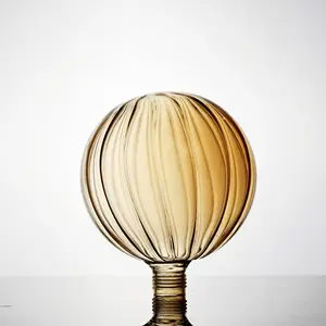 Tedarikçi özel boyut şekli şeffaf Amber yüksek borosilikat Seeded cam gölge silindir cam abajur kolye ışık için