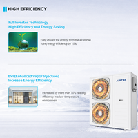Chauffe-eau solaire monobloc DC Inverter AIRTEK haute température -30°C 10-16KW R290 en acier inoxydable pour hôtel extérieur