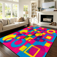 Tapis de luxe à motif vague fluide dégradé bleu-vert, imprimé sur mesure, grande taille, pour salon, décoration moderne, doux et confortable