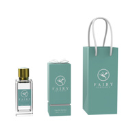 Flacon Vide Carré ou Rectangulaire en Verre 30ml 50ml 100ml pour Parfum avec Capuchon Doré Argenté, Coffret et Sac en Papier