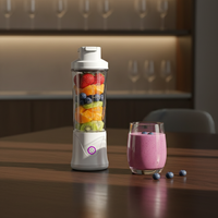 Mixeur-presse-agrumes portable, 12 lames en acier inoxydable, 450 ml, mini mixeur à fruits, rechargeable par USB, batterie 1500 mAh, pour la maison et les voyages