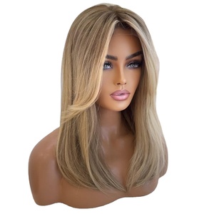 Charming <span class=keywords><strong>Ash</strong></span> Brown Blonde Highlight 9x6 penutupan Lace wig depan untuk transparan lurus 13x6 HD Lace Frontal 14 inci 16 inci - Product Image 1