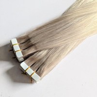 Extensions de cheveux humains à bandes adhésives, 100g, 14~26 pouces, double trame, cheveux vierges bruts, 100% cheveux russes Remy