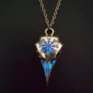 G1780 Retro Heren En Dames Lichtgevende Hanger Amulet Viking Kraai Schedel Adelaar Glow In The Dark Sieraden Ketting