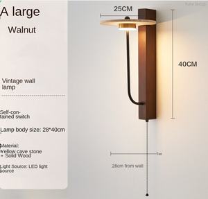 Lámpara de Pared LED Semicircular Moderna de Piedra Caliza Marrón Estilo Wabi-Sabi, Adecuada para Dormitorio, Sala de Estar, Cabecera, Montada en la Pared, Regulable - Product Image 6