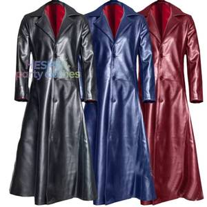 Manteau long d'hiver en cuir noir gothique punk pour homme HP - Cape cool de chevalier vampire - Product Image 1