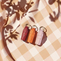 Mini étui à rouge à lèvres en cuir PU pour femme, sac à main, porte-clés, antivol, résistant à l'eau, portable, charme pour baume à lèvres