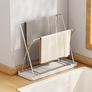 Portasciugamani da cucina in acciaio inossidabile, <span class=keywords><strong>porta</strong></span> <span class=keywords><strong>strofinacci</strong></span> da lavello, scolapiatti, scaffale portaoggetti da cucina, <span class=keywords><strong>porta</strong></span> asciugamani - Product Image 2