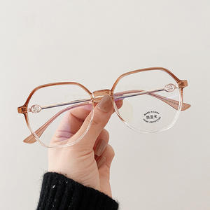 Monture de lunettes tendance géométrique irrégulière, monture intégrale, anti-lumière bleue, unisexe, en TR90, verres transparents, O2-30067 - Product Image 4